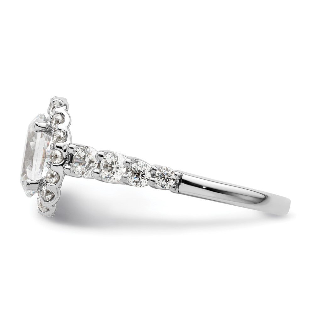 14k White Gold 7/8 Ct. Lab Grown Diamond VS/SI+ G+ 1 Ct. Center Oval Semi Mount Engagement Ring