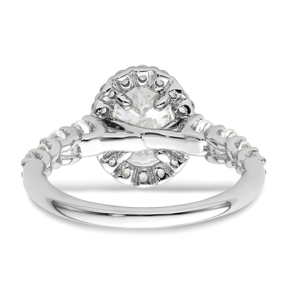 14k White Gold 7/8 Ct. Lab Grown Diamond VS/SI+ G+ 1 Ct. Center Oval Semi Mount Engagement Ring