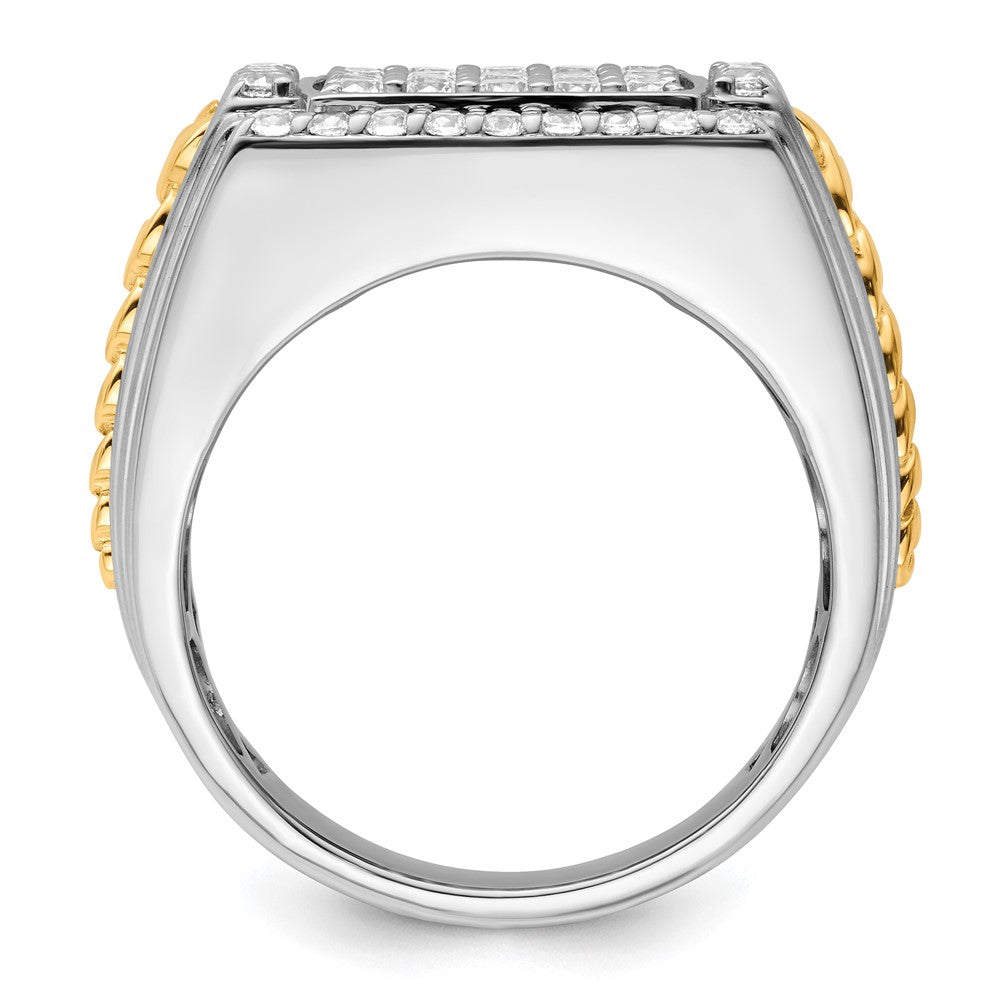 14k Two-Tone 1 1/2 Ct. Lab Grown Diamond VS/SI+ G+ Men's Ring