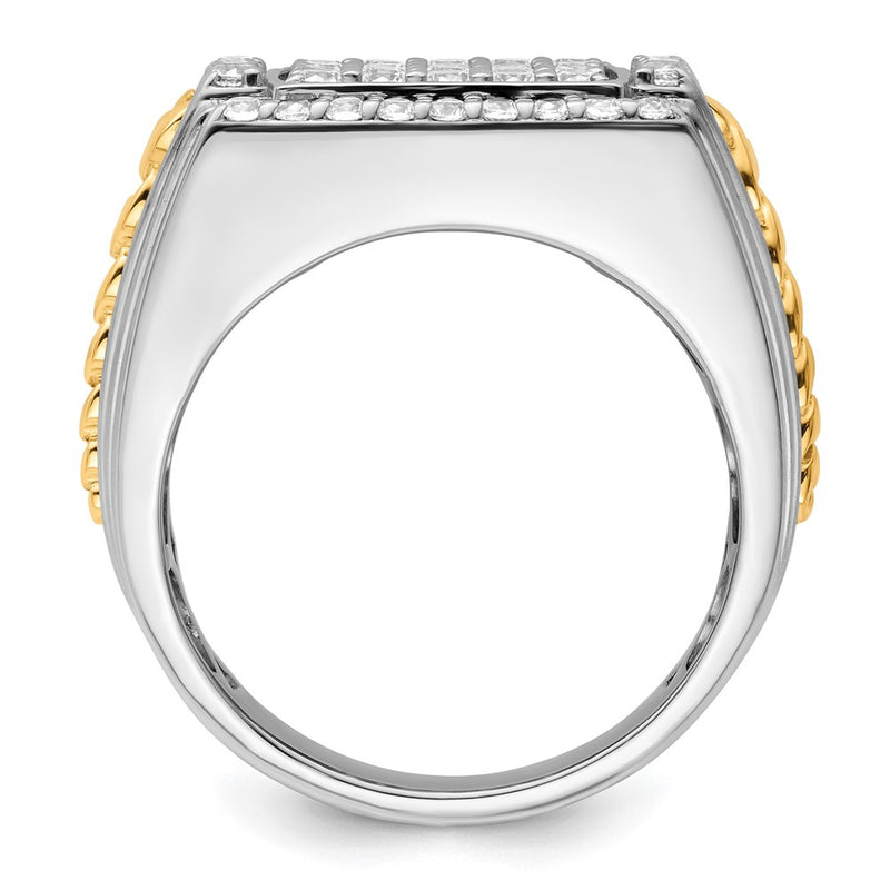 14k Two-Tone 1 1/2 Ct. Lab Grown Diamond VS/SI+ G+ Men's Ring