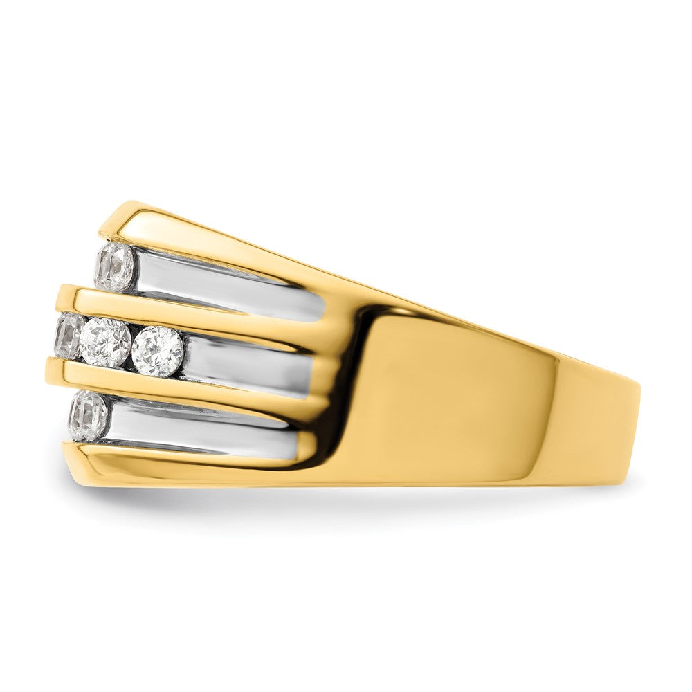 14k Yellow Gold Rhodium-plated 1 1/6 Ct. Lab Grown Diamond VS/SI+ G+ Men's Ring