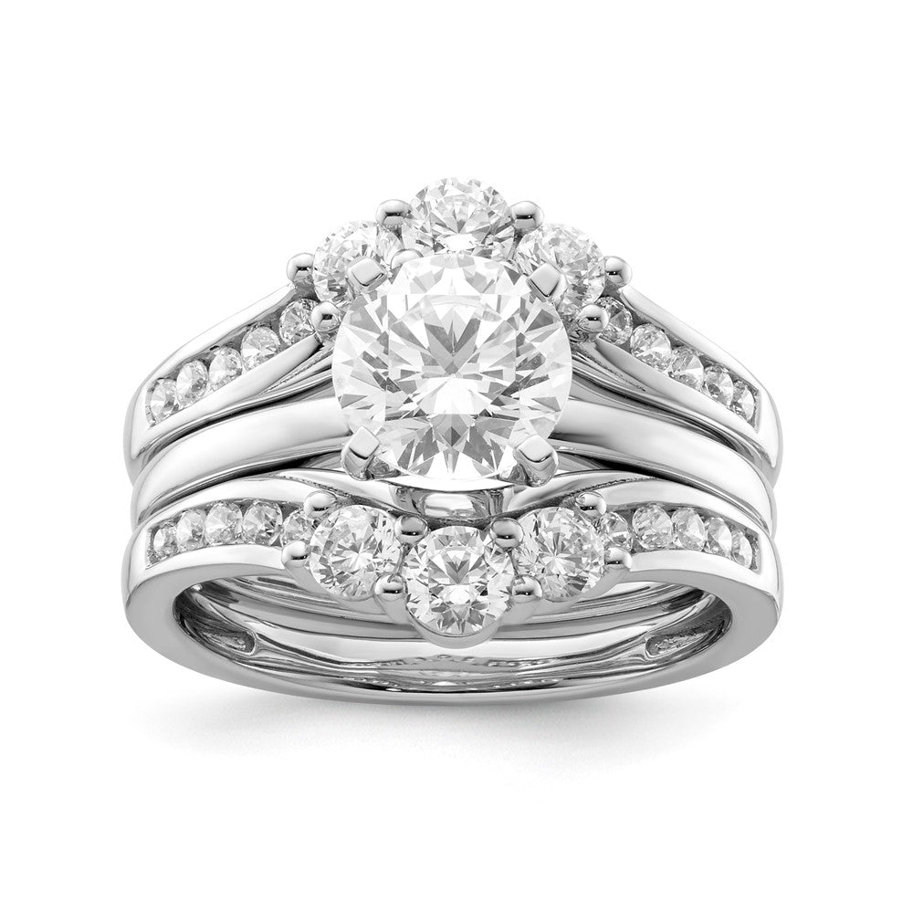 14k White Gold 1 Ct. Lab Grown Diamond VS/SI+ G+ Ring Guard