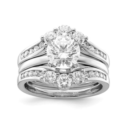 14k White Gold 1 Ct. Lab Grown Diamond VS/SI+ G+ Ring Guard