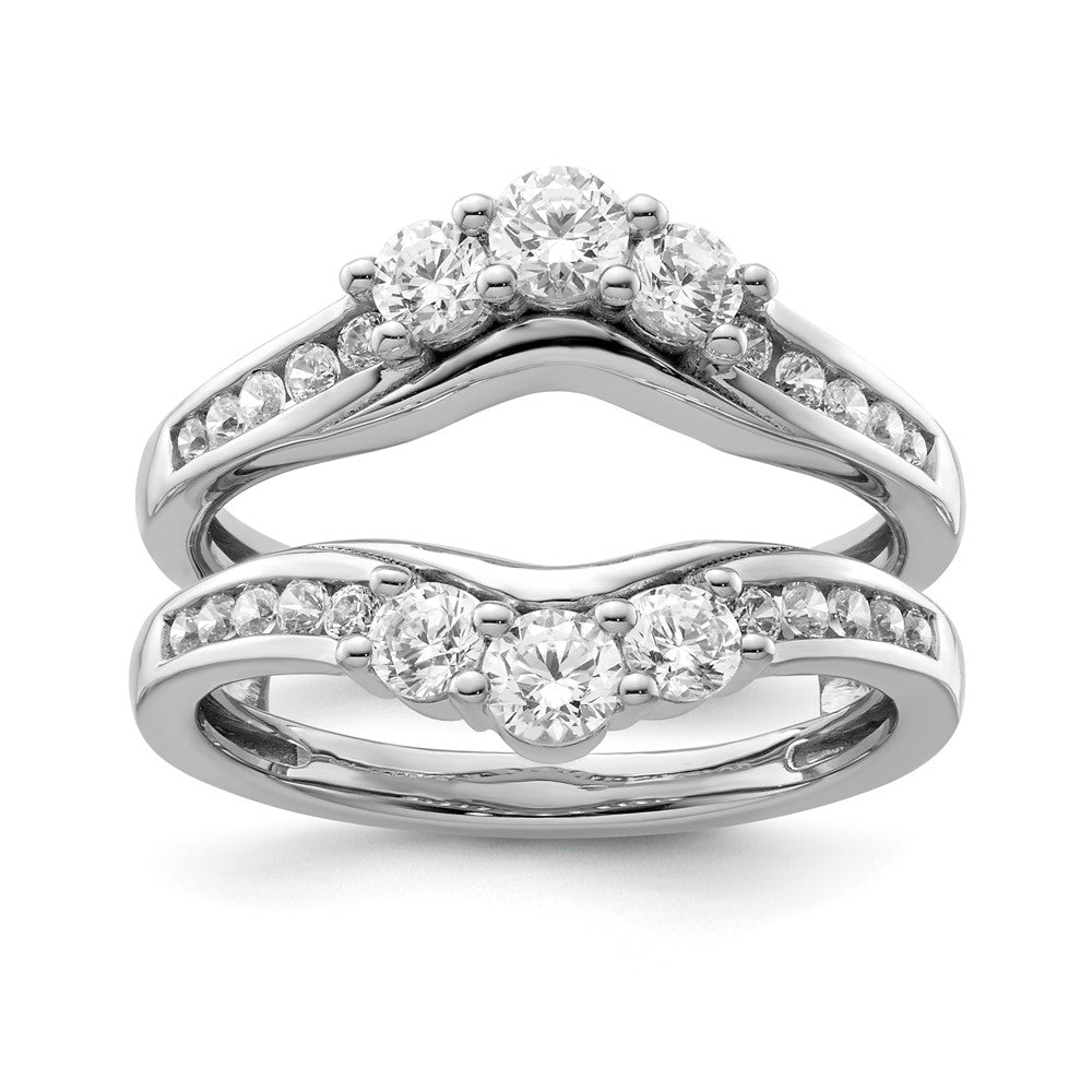 14k White Gold 1 Ct. Lab Grown Diamond VS/SI+ G+ Ring Guard