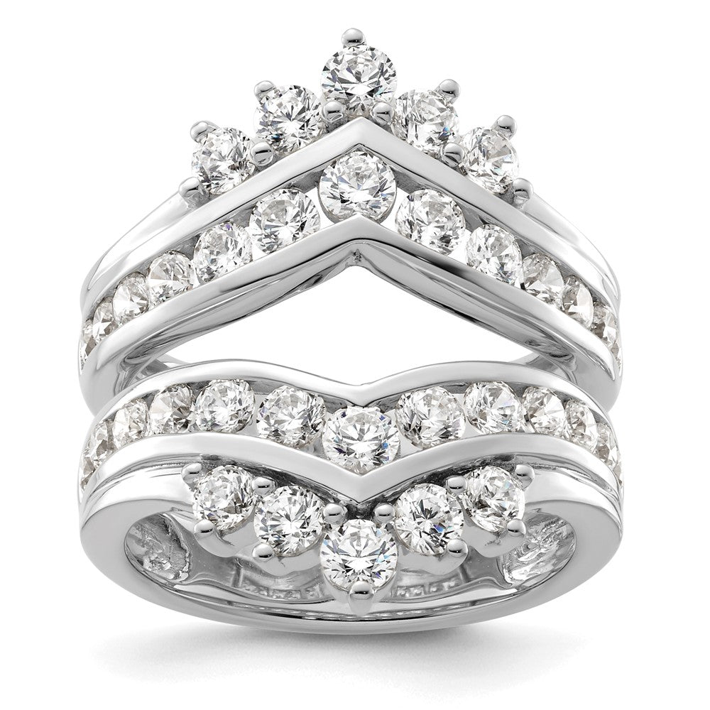 14k White Gold 2 1/3 Ct. Lab Grown Diamond VS/SI+ G+ Complete Double Row Ring Guard