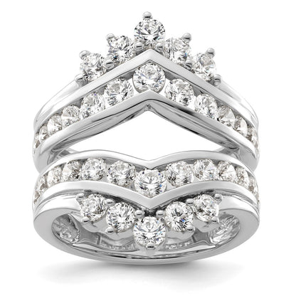 14k White Gold 2 1/3 Ct. Lab Grown Diamond VS/SI+ G+ Complete Double Row Ring Guard
