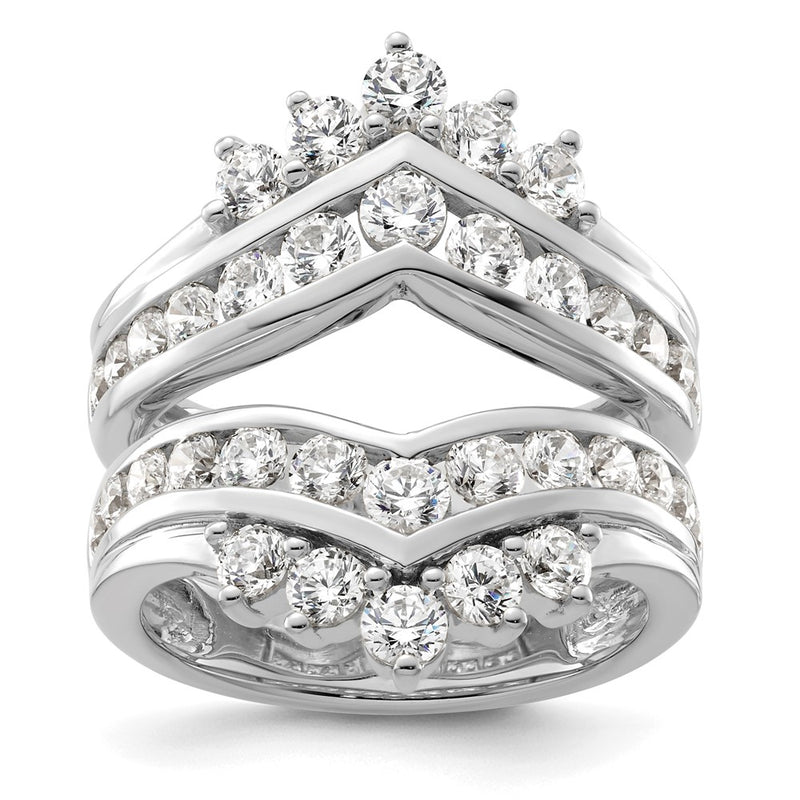 14k White Gold 2 1/3 Ct. Lab Grown Diamond VS/SI+ G+ Complete Double Row Ring Guard