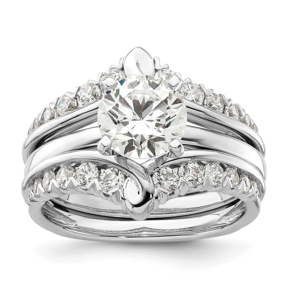 14k White Gold 3/4 Ct. Lab Grown Diamond VS/SI+ G+ Ring Guard