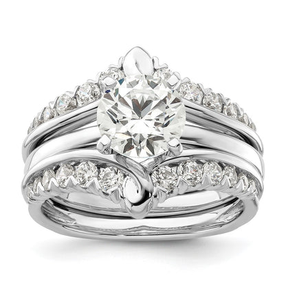14k White Gold 3/4 Ct. Lab Grown Diamond VS/SI+ G+ Ring Guard