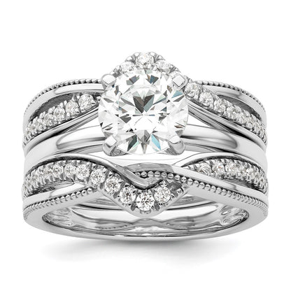 14k White Gold 1/3 Ct. Lab Grown Diamond VS/SI+ G+ Complete Twisted Ring Guard