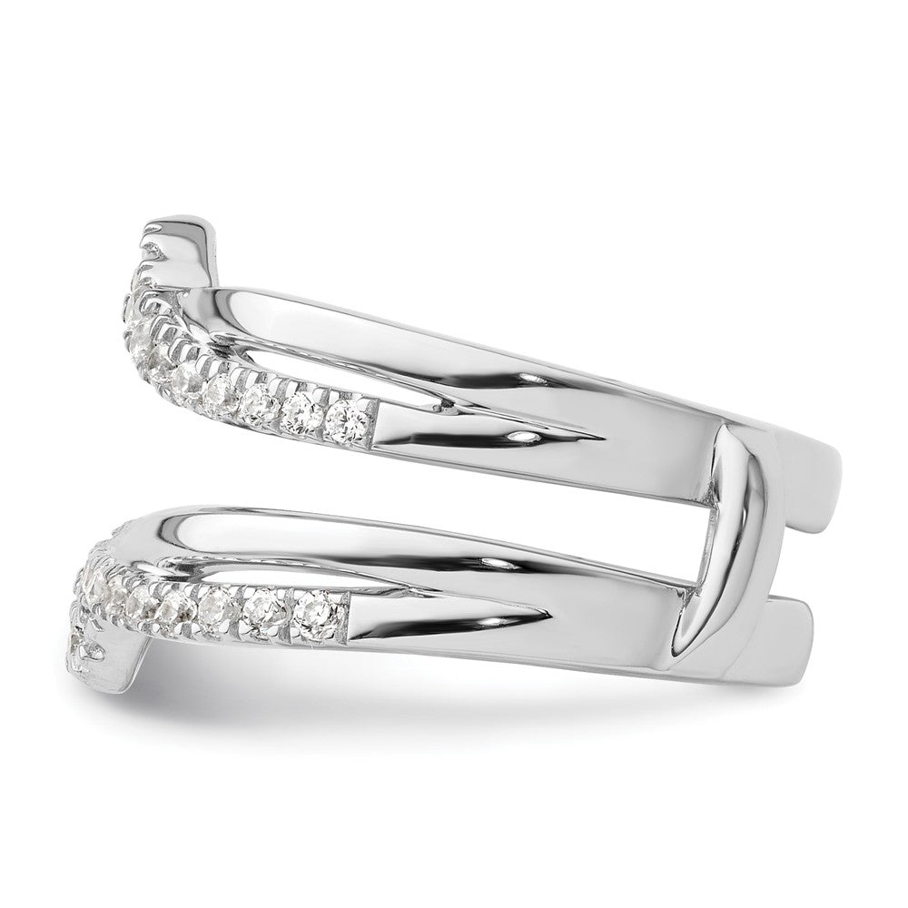 14K White Gold 3/8 Carat Lab Grown Diamond Vs/Si+ G+ Complete Twisted Ring Guard