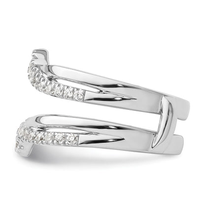 14K White Gold 3/8 Carat Lab Grown Diamond Vs/Si+ G+ Complete Twisted Ring Guard
