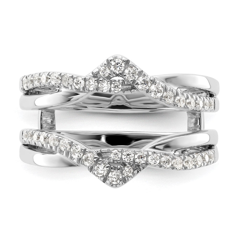 14K White Gold 3/8 Carat Lab Grown Diamond Vs/Si+ G+ Complete Twisted Ring Guard