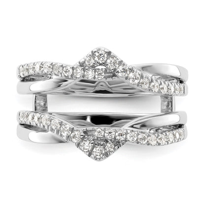 14K White Gold 3/8 Carat Lab Grown Diamond Vs/Si+ G+ Complete Twisted Ring Guard