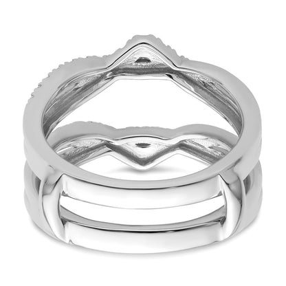 14K White Gold 3/8 Carat Lab Grown Diamond Vs/Si+ G+ Complete Twisted Ring Guard