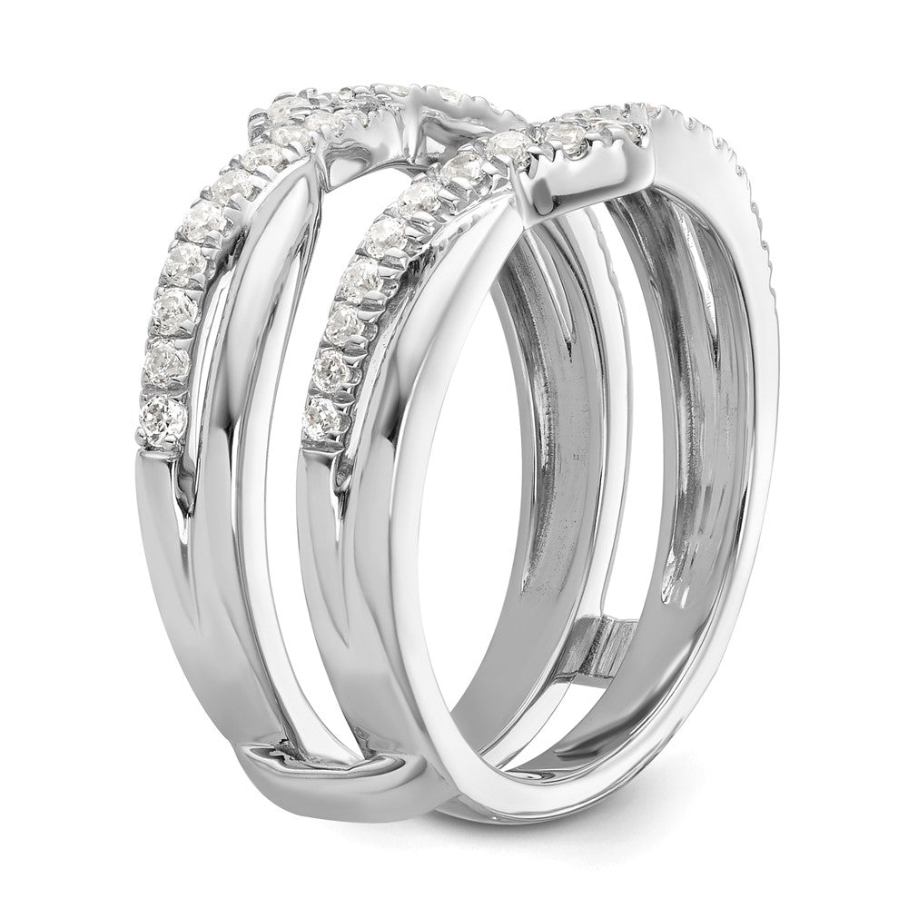 14K White Gold 3/8 Carat Lab Grown Diamond Vs/Si+ G+ Complete Twisted Ring Guard