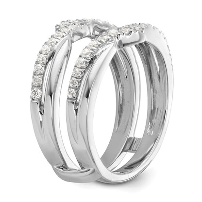 14K White Gold 3/8 Carat Lab Grown Diamond Vs/Si+ G+ Complete Twisted Ring Guard