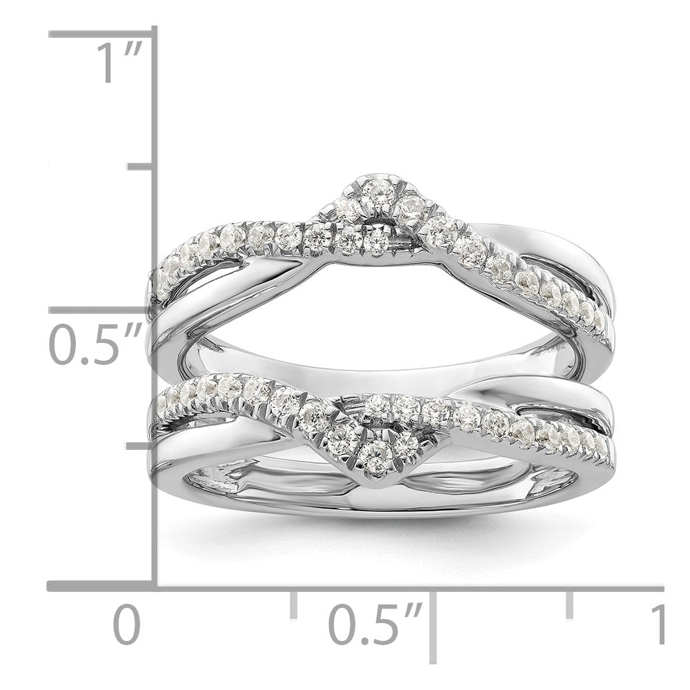 14K White Gold 3/8 Carat Lab Grown Diamond Vs/Si+ G+ Complete Twisted Ring Guard