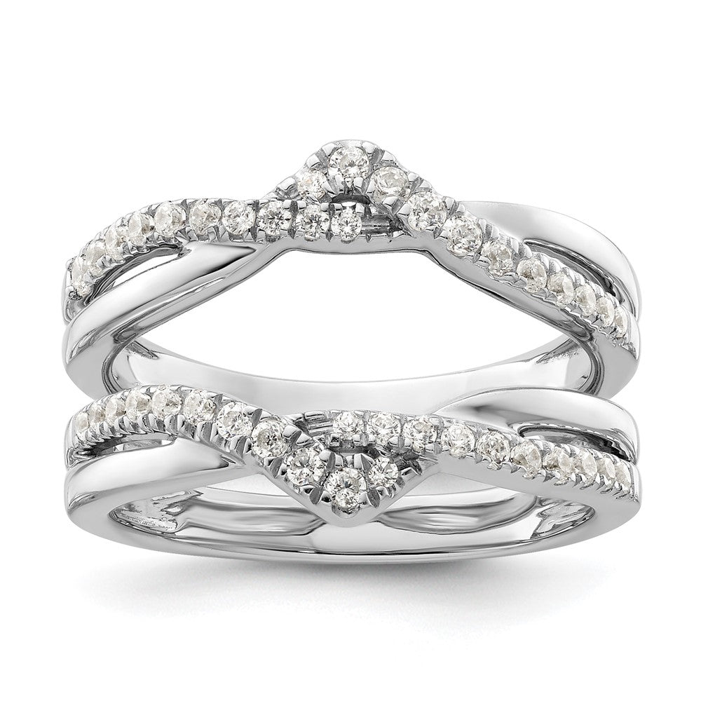 14K White Gold 3/8 Carat Lab Grown Diamond Vs/Si+ G+ Complete Twisted Ring Guard