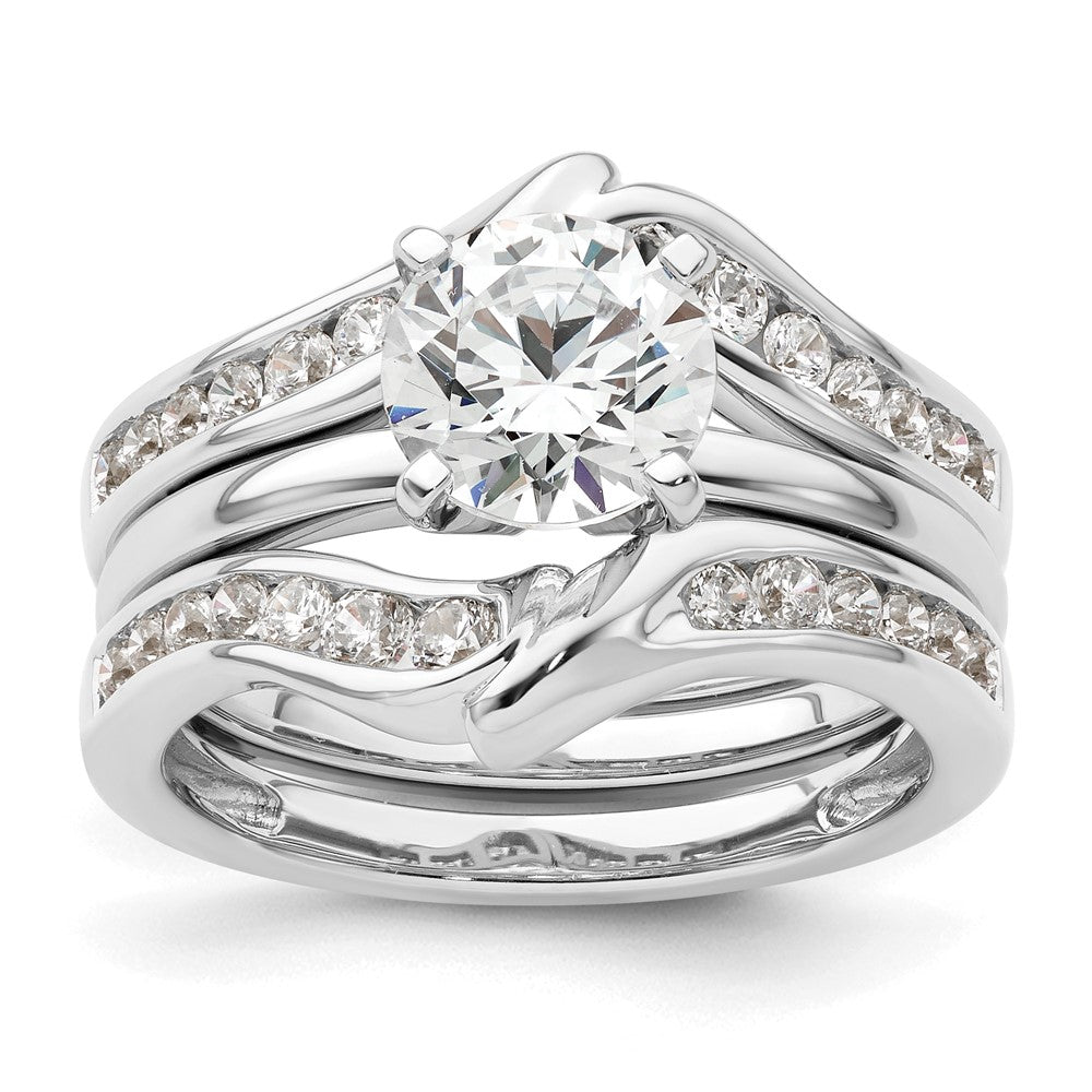 14k White Gold 5/8 Ct. Lab Grown Diamond VS/SI+ G+ Ring Guard