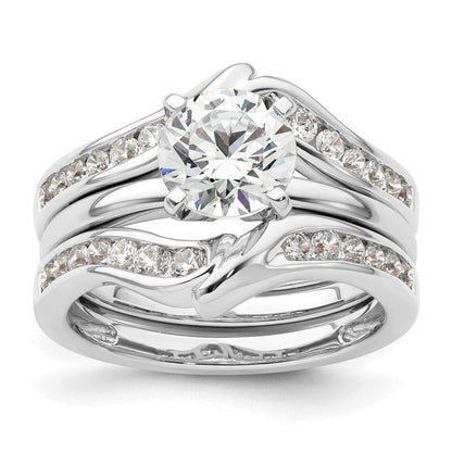 14k White Gold 5/8 Ct. Lab Grown Diamond VS/SI+ G+ Ring Guard