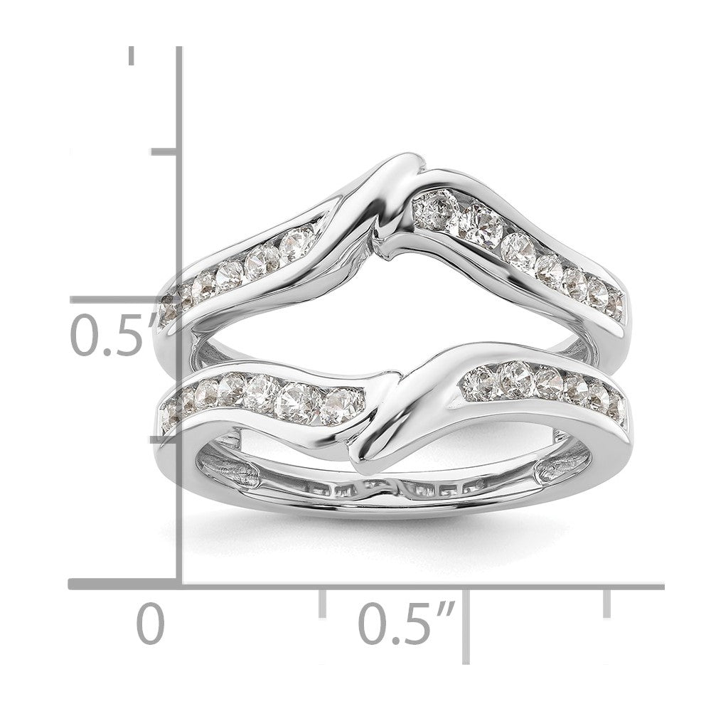 14k White Gold 5/8 Ct. Lab Grown Diamond VS/SI+ G+ Ring Guard