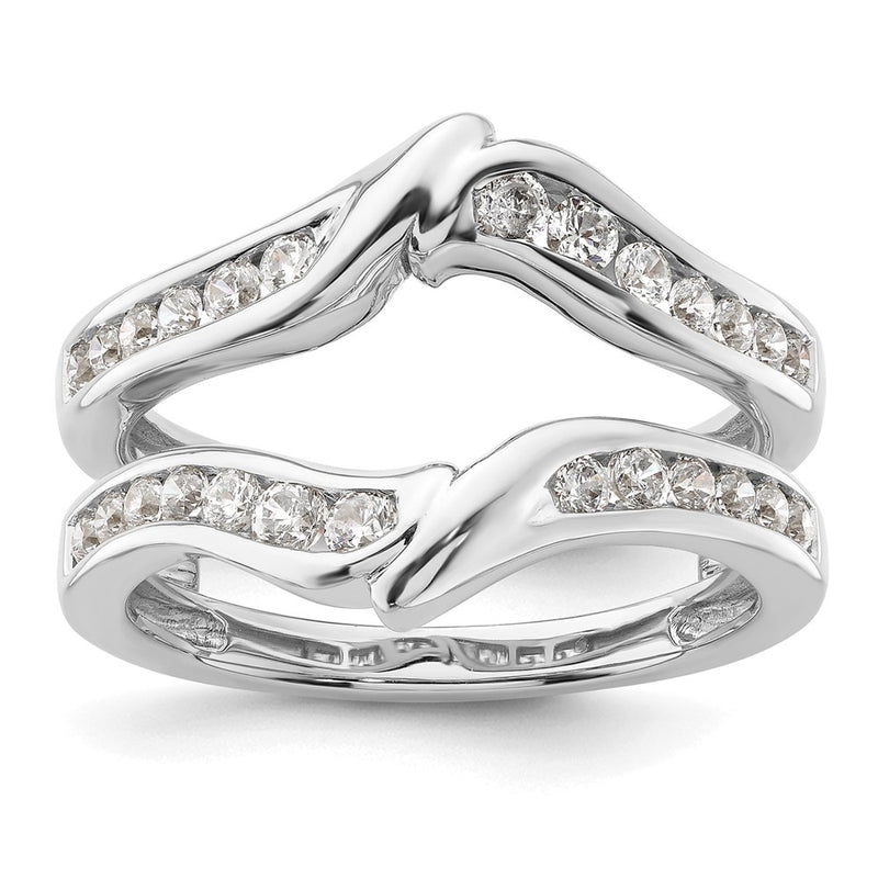 14k White Gold 5/8 Ct. Lab Grown Diamond VS/SI+ G+ Ring Guard