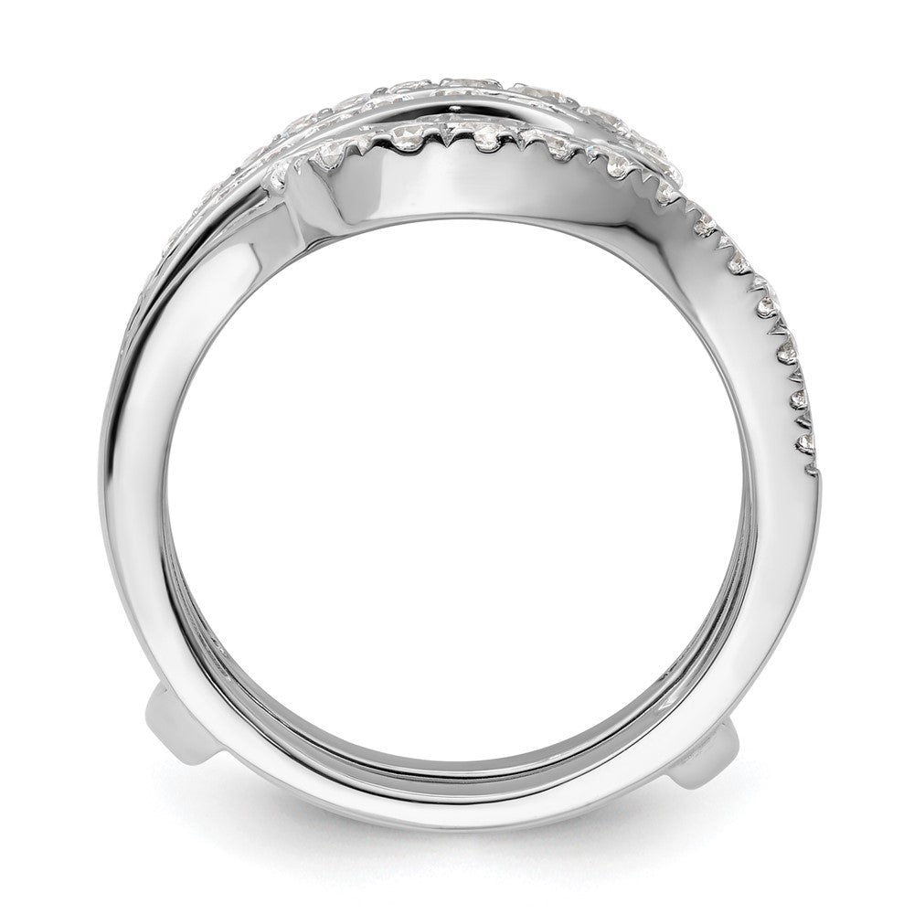 14k White Gold 1 1/5 Ct. Lab Grown Diamond VS/SI+ G+ Double Row Ring Guard