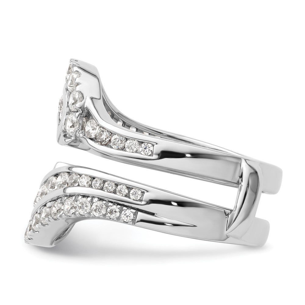 14k White Gold 1 1/5 Ct. Lab Grown Diamond VS/SI+ G+ Double Row Ring Guard