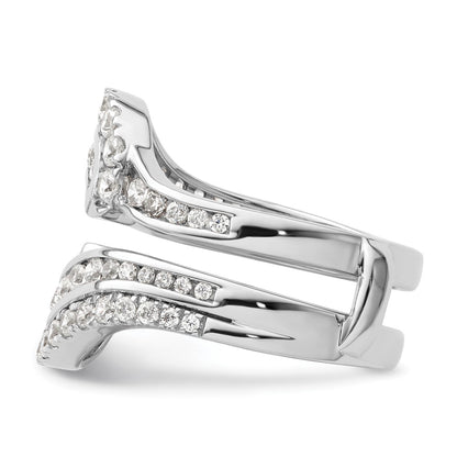 14k White Gold 1 1/5 Ct. Lab Grown Diamond VS/SI+ G+ Double Row Ring Guard