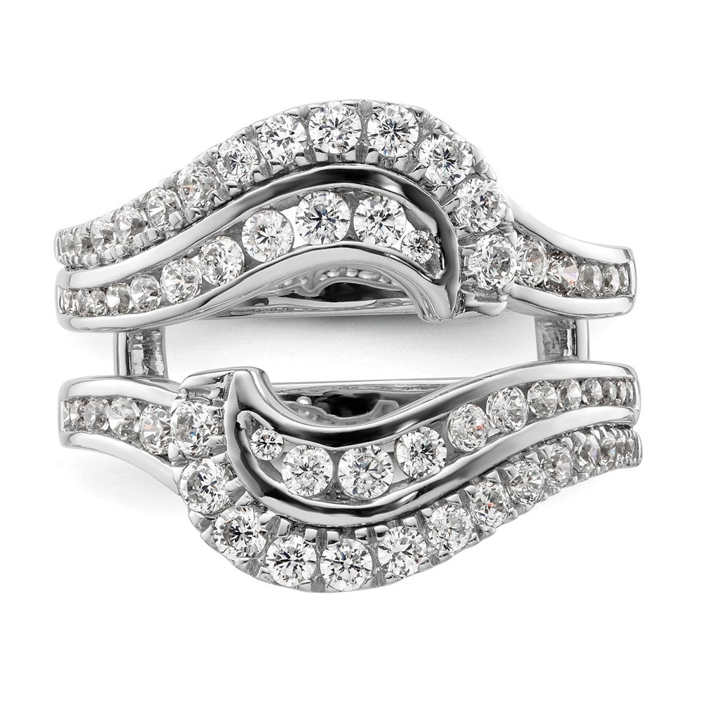 14k White Gold 1 1/5 Ct. Lab Grown Diamond VS/SI+ G+ Double Row Ring Guard