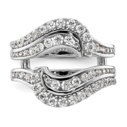 14k White Gold 1 1/5 Ct. Lab Grown Diamond VS/SI+ G+ Double Row Ring Guard