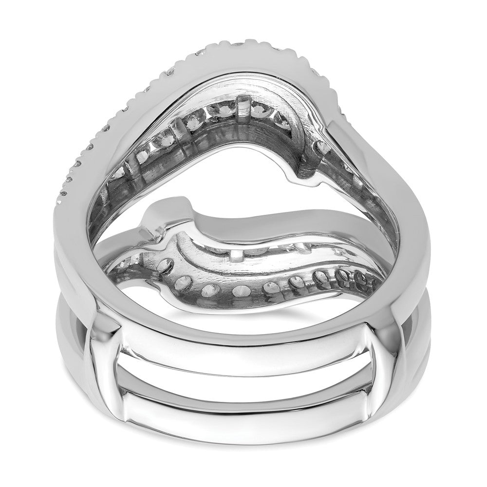 14k White Gold 1 1/5 Ct. Lab Grown Diamond VS/SI+ G+ Double Row Ring Guard