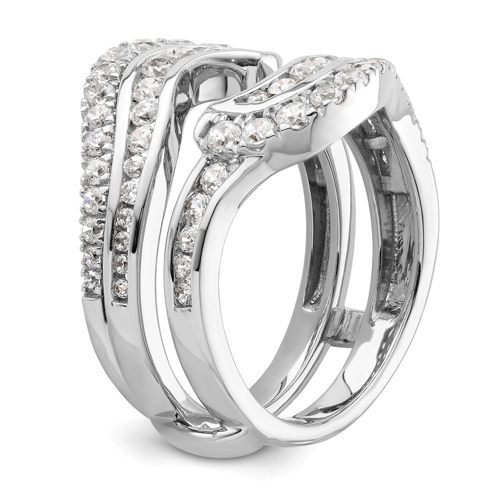 14k White Gold 1 1/5 Ct. Lab Grown Diamond VS/SI+ G+ Double Row Ring Guard