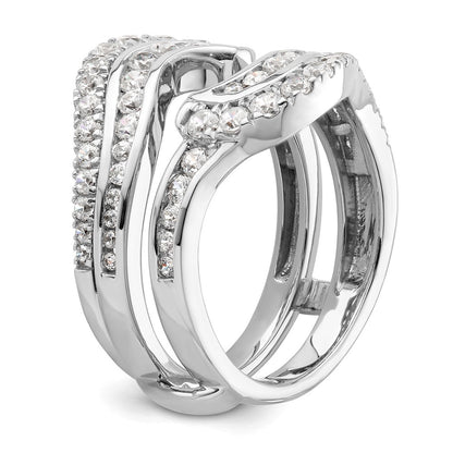 14k White Gold 1 1/5 Ct. Lab Grown Diamond VS/SI+ G+ Double Row Ring Guard