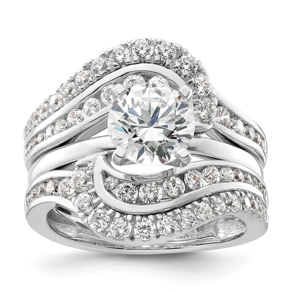 14k White Gold 1 1/5 Ct. Lab Grown Diamond VS/SI+ G+ Double Row Ring Guard