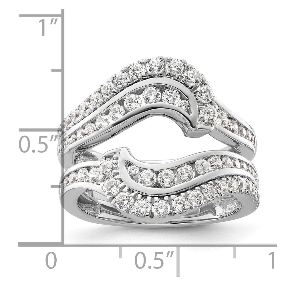 14k White Gold 1 1/5 Ct. Lab Grown Diamond VS/SI+ G+ Double Row Ring Guard