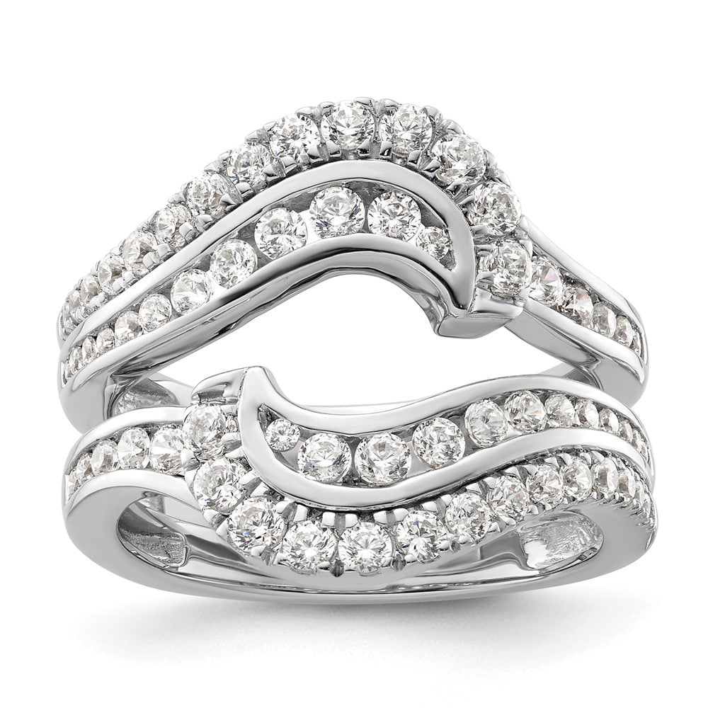 14k White Gold 1 1/5 Ct. Lab Grown Diamond VS/SI+ G+ Double Row Ring Guard