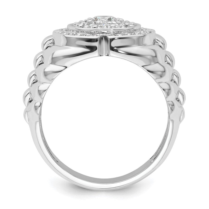 10k White Gold 1 1/5 Ct. Lab Grown Diamond VS/SI+ G+ Complete Men's Cluster Ring