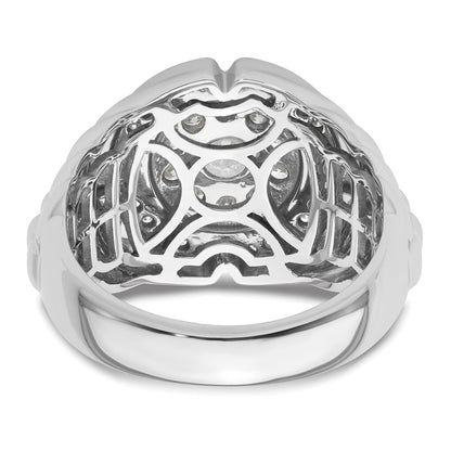 10k White Gold 1 1/5 Ct. Lab Grown Diamond VS/SI+ G+ Complete Men's Cluster Ring