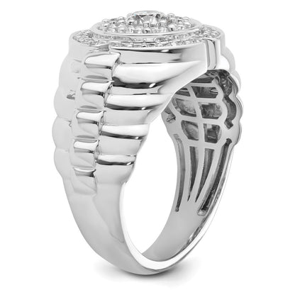 10k White Gold 1 1/5 Ct. Lab Grown Diamond VS/SI+ G+ Complete Men's Cluster Ring