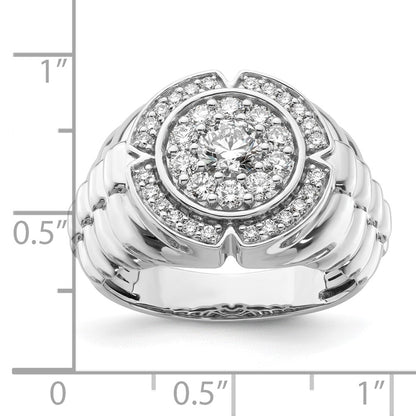 10k White Gold 1 1/5 Ct. Lab Grown Diamond VS/SI+ G+ Complete Men's Cluster Ring