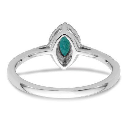 14k White Gold 1/5 Ct. Lab Grown Diamond VS/SI+ G+ and Lab Created Alexandrite June Birthstone Ring