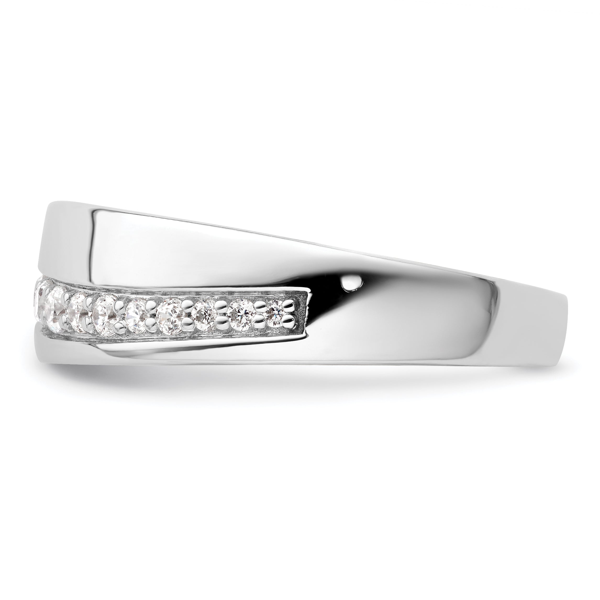 14K White Gold True Origin Men'S 3/8 Carat Lab Grown Diamond Vs D E F Band
