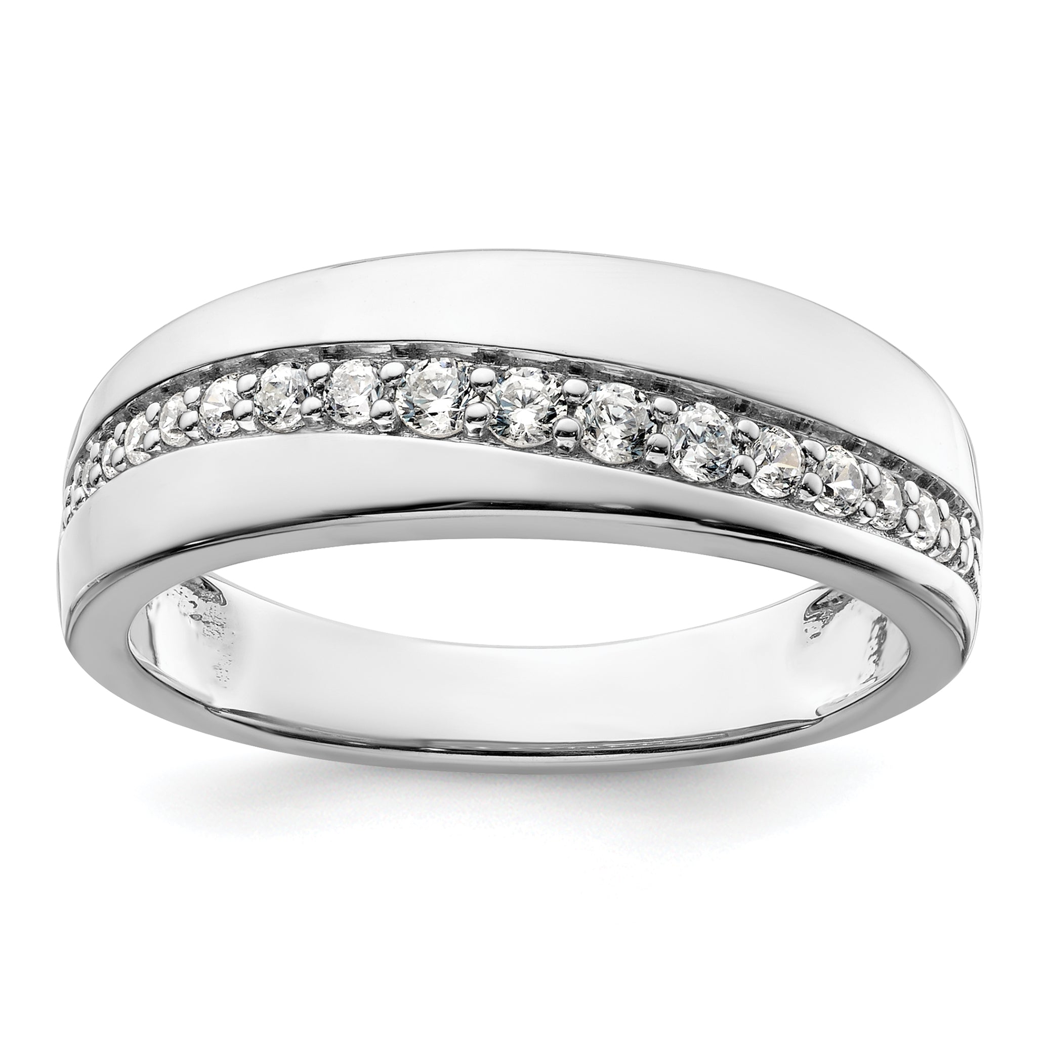 14K White Gold True Origin Men'S 3/8 Carat Lab Grown Diamond Vs D E F Band