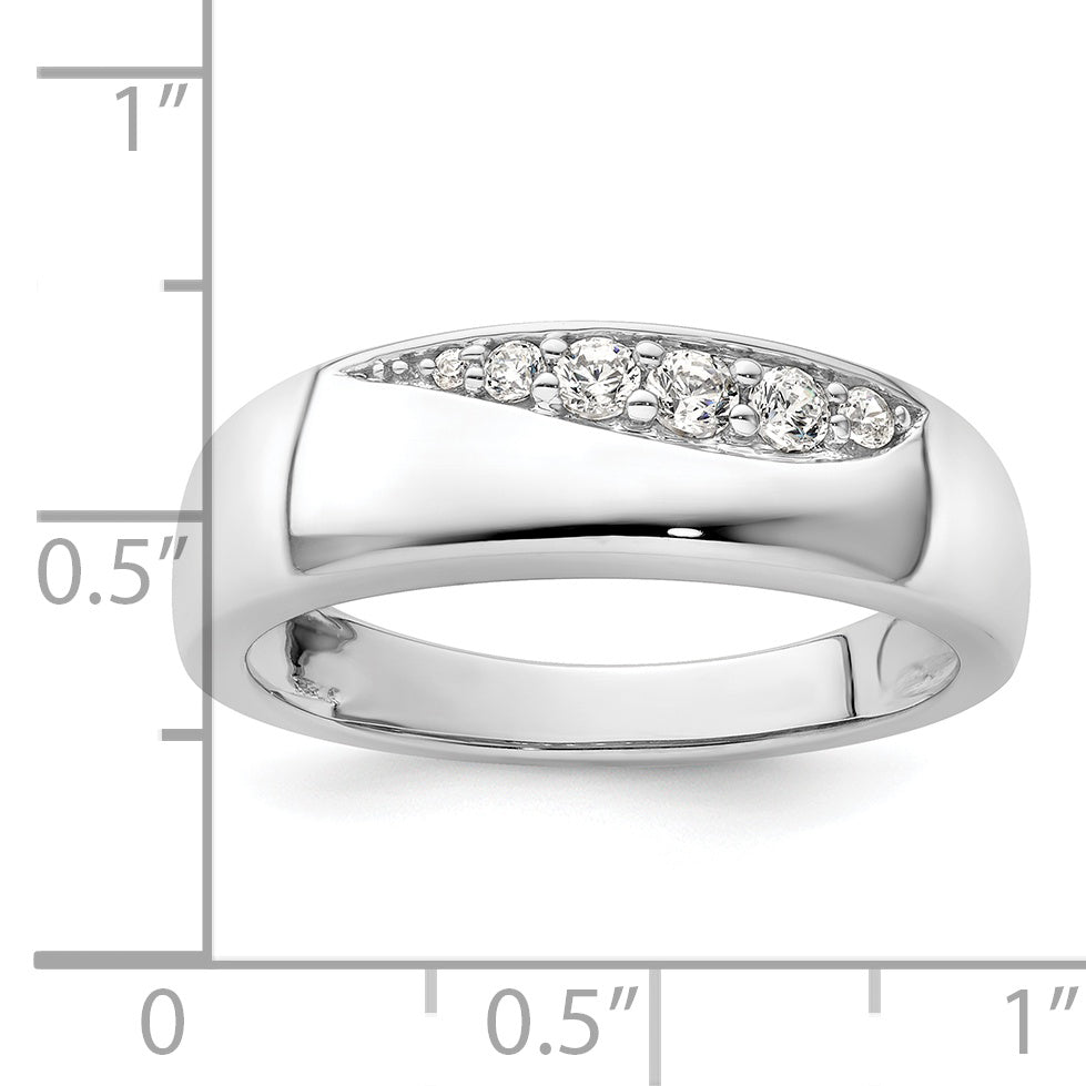 14K White Gold True Origin Men'S 1/4 Carat Lab Grown Diamond Vs D E F Band