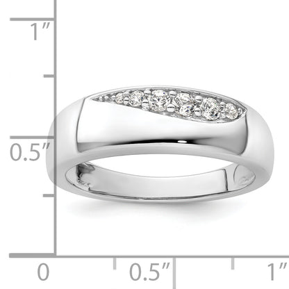 14K White Gold True Origin Men'S 1/4 Carat Lab Grown Diamond Vs D E F Band