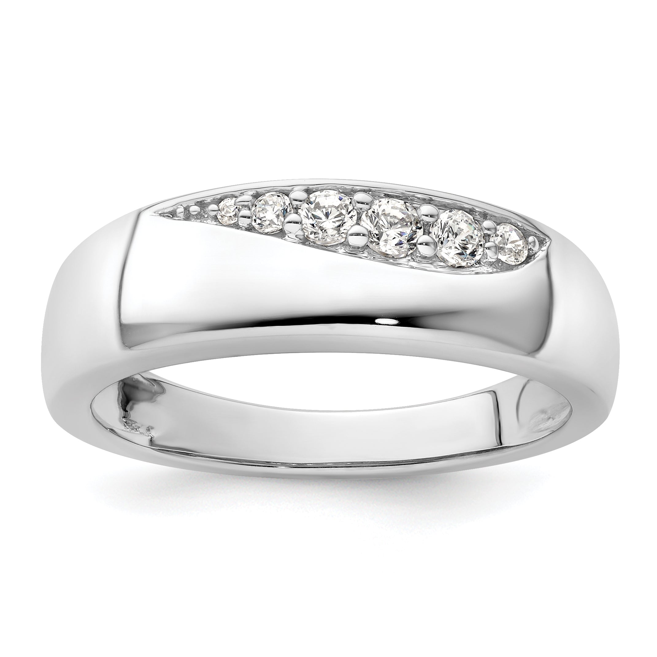 14K White Gold True Origin Men'S 1/4 Carat Lab Grown Diamond Vs D E F Band