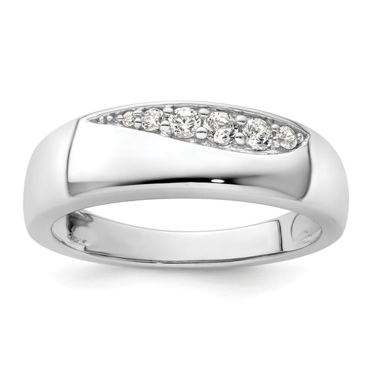 14K White Gold True Origin Men'S 1/4 Carat Lab Grown Diamond Vs D E F Band