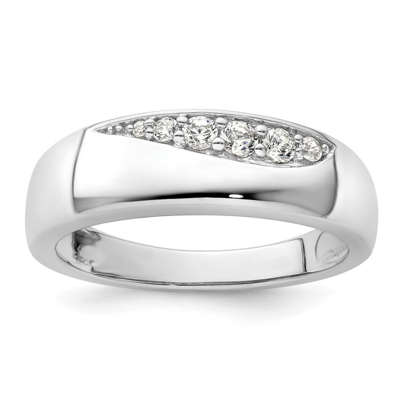 14K White Gold True Origin Men'S 1/4 Carat Lab Grown Diamond Vs D E F Band